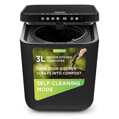 3L Electric Kitchen Composter - Efficient Waste Breakdown, Grey