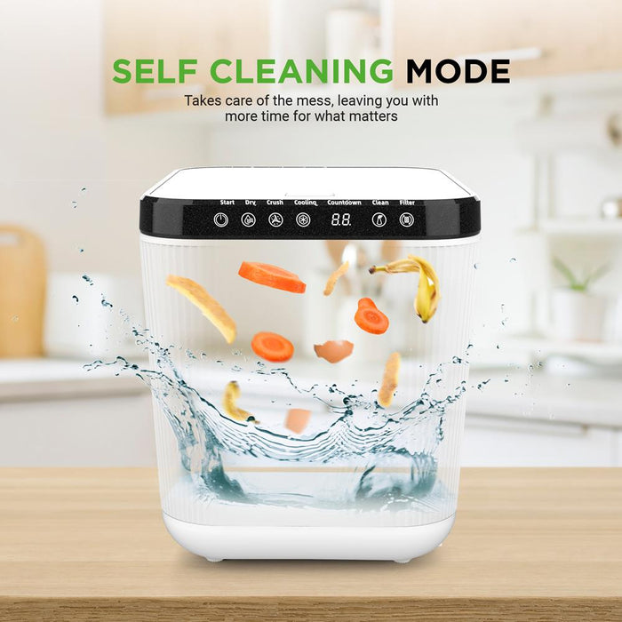 3L Electric Kitchen Composter - Odorless, Automatic, White