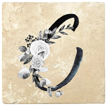 4" Absorbent Stone Monogram Coasters, Harvest Gold, 2 Sets of 4, 8 Pieces - Christmas by Krebs Wholesale