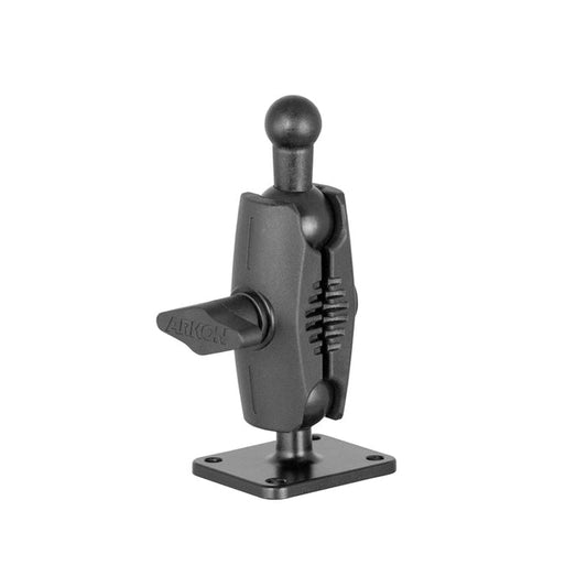 The 4-Hole AMPS Mounting Plate with 17mm Ball and Shaft Arm is a Robust Mount Series accessory with a square base, ideal for attaching devices and compatible with 4-Hole AMPS mounts for versatile installation.