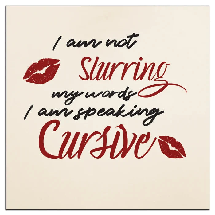 4" Square Ceramic Coaster Set Funny "I Love Wine" Collection - Speaking Cursive, 4/Box, 2/Case, 8 Pieces. - Christmas by Krebs Wholesale
