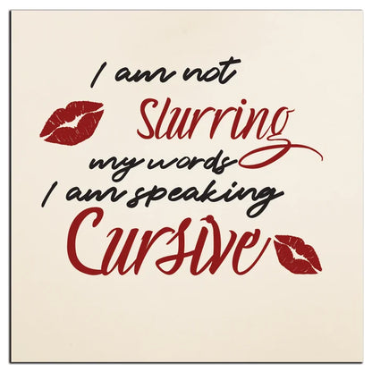 4" Square Ceramic Coaster Set Funny "I Love Wine" Collection - Speaking Cursive, 4/Box, 2/Case, 8 Pieces. - Christmas by Krebs Wholesale