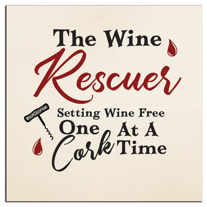 4" Square Ceramic Coaster Set Funny "I Love Wine" Collection - Wine Rescuer, 4/Box, 2/Case, 8 Pieces. - Christmas by Krebs Wholesale