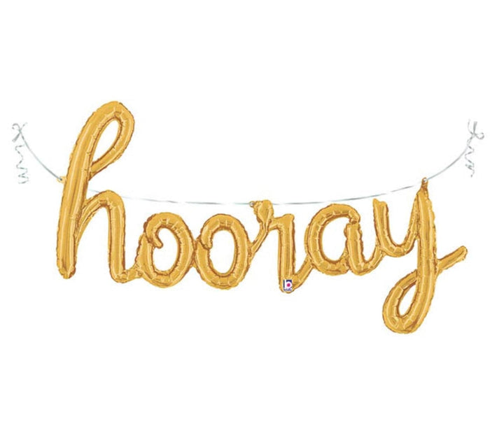 Jenn & Co. Balloons 44" Hooray Script Gold