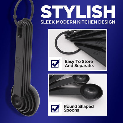 5-Piece Measuring Spoon Set - Precise Measurements - Polypropylene