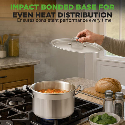 5-Quart Stockpot for Even Heat, Stainless Steel, Induction Compatible