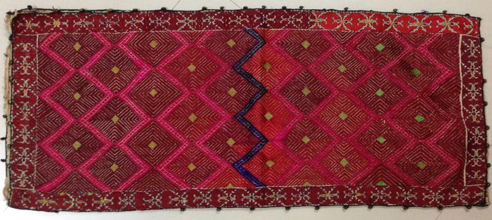 597 Antique Swat Valley Textile Art Embroidery Pillow Case-WOVENSOULS-Antique-Vintage-Textiles-Art-Decor