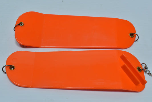 8.5" Double Finned Flasher Blank - Blaze Orange