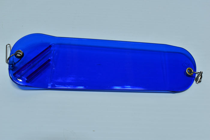 8.5" Double Finned Flasher Blank - Transparent Blue