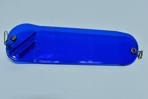8.5" Double Finned Flasher Blank - Transparent Blue