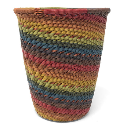 African Fair Trade Zulu Telephone Wire 4.5-inch Pen/Pencil Cup, Painted Desert