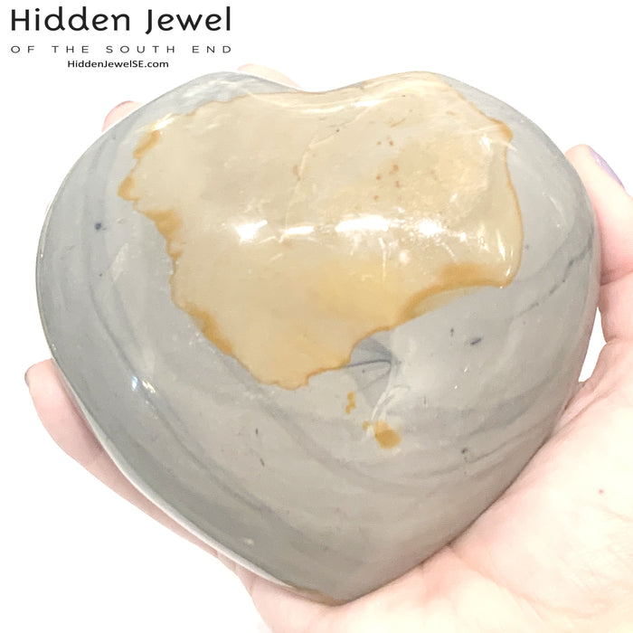 One xx large Madagascar Agate gemstone heart
