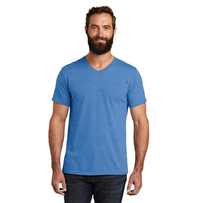 XS / Azure Blue Custom Allmade Unisex Tri-Blend V-Neck T-Shirt - Corporate Gifts