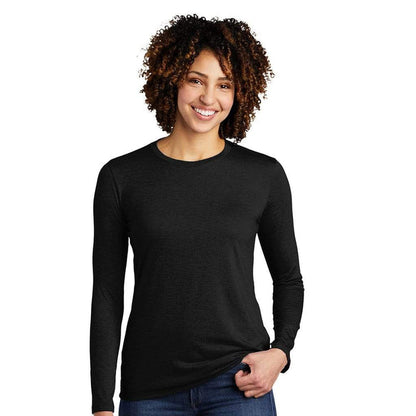 XS / Space Black Custom Allmade Women's Tri-Blend Long Sleeve Crewneck Shirt - Corporate Gifts