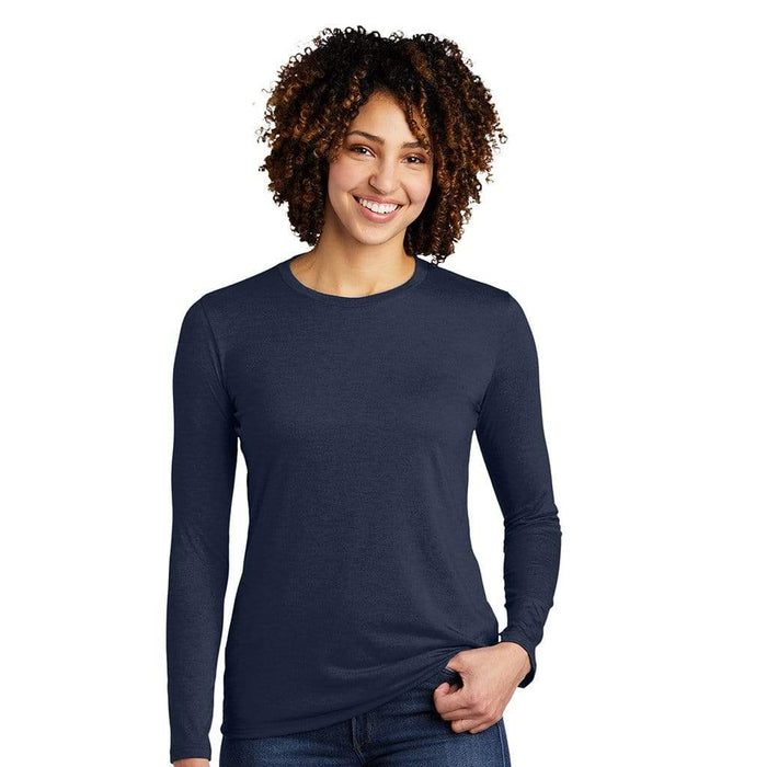 XS / Rebel Blue Custom Allmade Women's Tri-Blend Long Sleeve Crewneck Shirt - Corporate Gifts