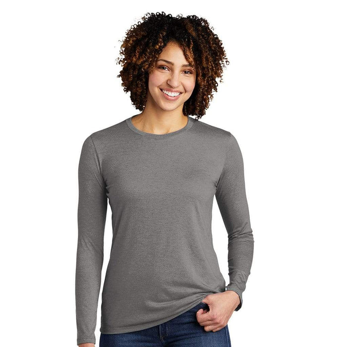 XS / Aluminum Grey Custom Allmade Women's Tri-Blend Long Sleeve Crewneck Shirt - Corporate Gifts