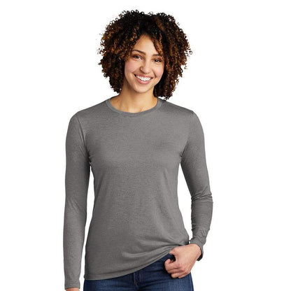 XS / Aluminum Grey Custom Allmade Women's Tri-Blend Long Sleeve Crewneck Shirt - Corporate Gifts