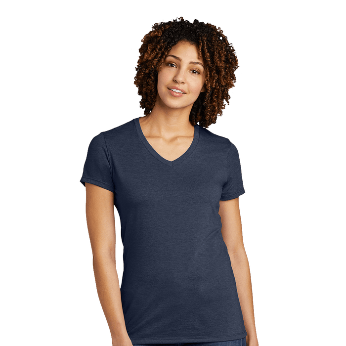 XS / Rebel Blue Custom Allmade Women's Tri-Blend V-Neck T-Shirt - Corporate Gifts