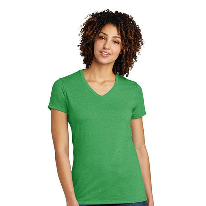 XS / Enviro Green Custom Allmade Women's Tri-Blend V-Neck T-Shirt - Corporate Gifts