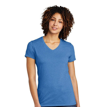 XS / Azure Blue Custom Allmade Women's Tri-Blend V-Neck T-Shirt - Corporate Gifts