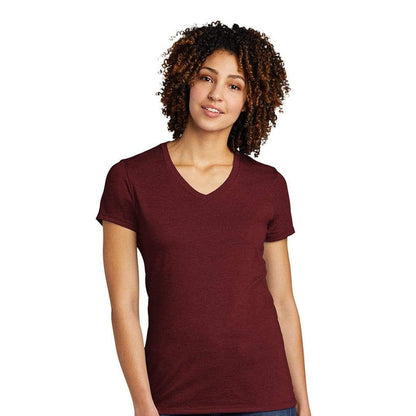 XS / Vino Red Custom Allmade Women's Tri-Blend V-Neck T-Shirt - Corporate Gifts