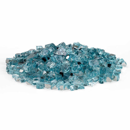 American Fire Glass 1/2-Inch Classic Fire Glass, 10-Pounds, Azuria