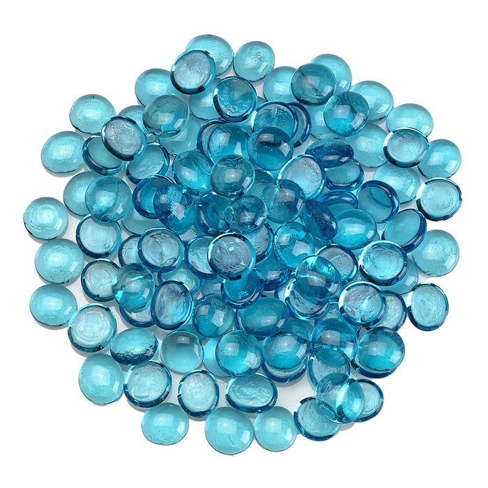 American Fire Glass 1/2-Inch Fire Glass Beads, 10-Pounds, Aqua Blue Luster