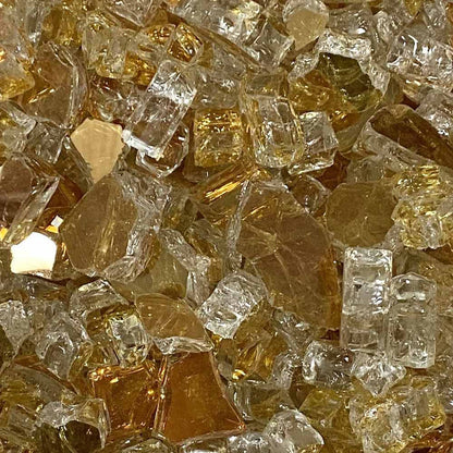 American Fire Glass 1/2-Inch Premium Fire Glass, 10-Pounds, Gold Reflective