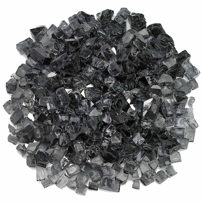 American Fire Glass 1/2-Inch Premium Fire Glass, 10-Pounds, Grey Reflective