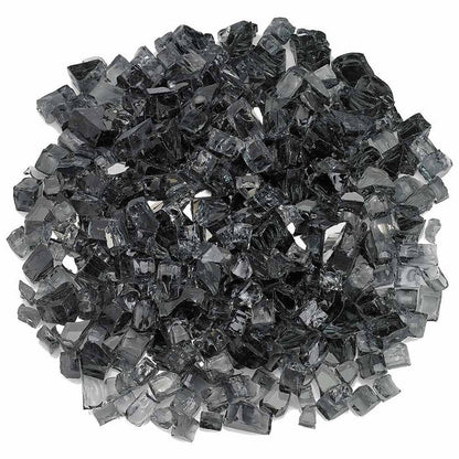 American Fire Glass 1/2-Inch Premium Fire Glass, 10-Pounds, Grey Reflective