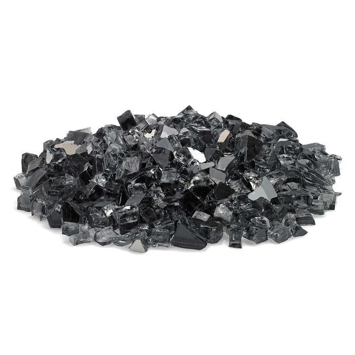 American Fire Glass 1/2-Inch Premium Fire Glass, 10-Pounds, Grey Reflective