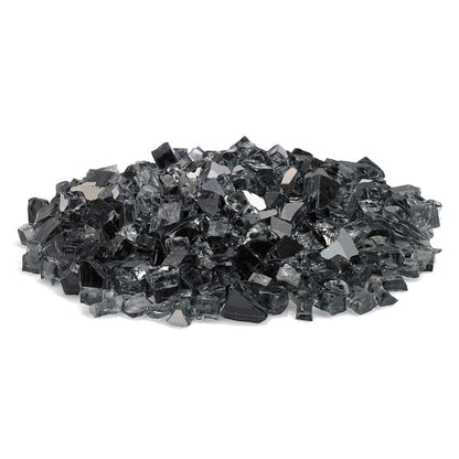 American Fire Glass 1/2-Inch Premium Fire Glass, 10-Pounds, Grey Reflective