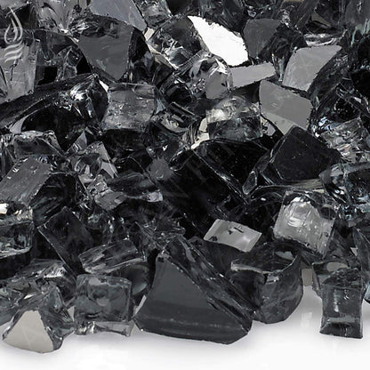 American Fire Glass 1/2-Inch Premium Fire Glass, 10-Pounds, Grey Reflective