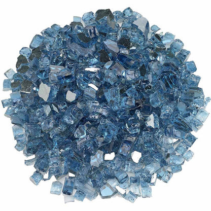 American Fire Glass 1/2-Inch Premium Fire Glass, 10-Pounds, Pacific Blue Reflective