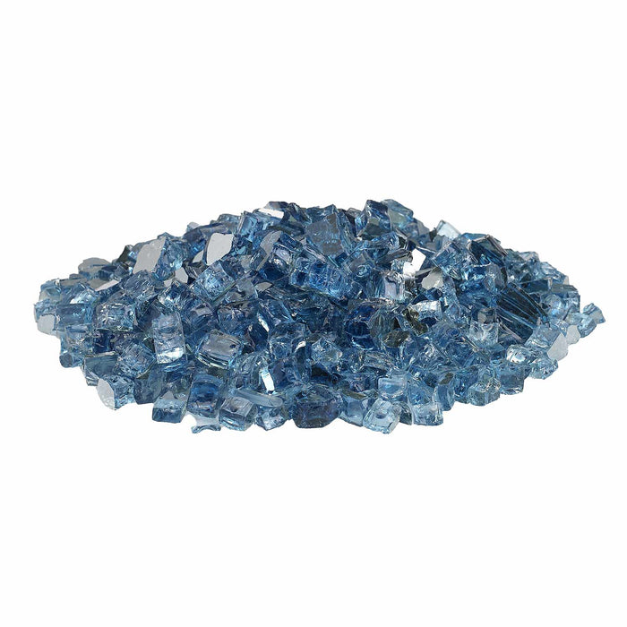 American Fire Glass 1/2-Inch Premium Fire Glass, 10-Pounds, Pacific Blue Reflective