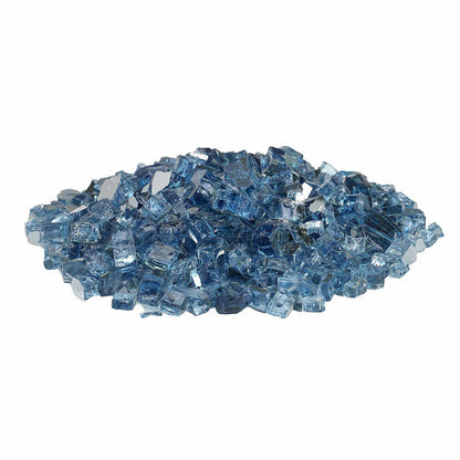 American Fire Glass 1/2-Inch Premium Fire Glass, 10-Pounds, Pacific Blue Reflective
