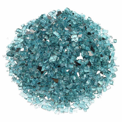 American Fire Glass 1/4-Inch Premium Fire Glass, 10-Pounds, Azuria Reflective