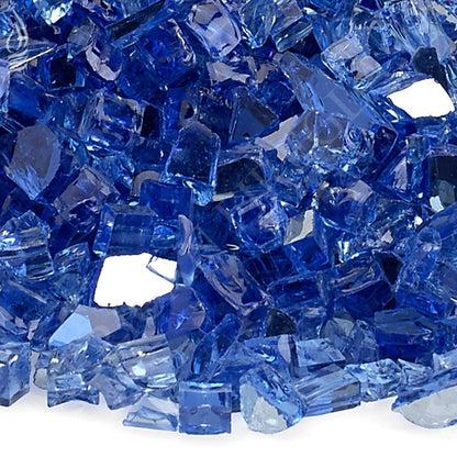 American Fire Glass 1/4-Inch Premium Fire Glass, 10-Pounds, Cobalt Blue Reflective