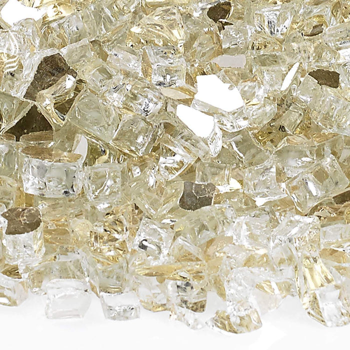 American Fire Glass 1/4-Inch Premium Fire Glass, 10-Pounds, Gold Reflective