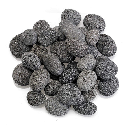 American Fire Glass Gray Lava Stone, 10 pounds, Small 1/2-1 Inch