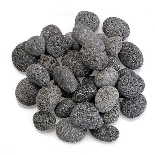 American Fire Glass Gray Lava Stone, 10 pounds, Small 1/2-1 Inch