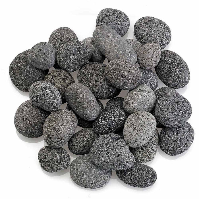 American Fire Glass Gray Lava Stone, 20 pounds, Small 1/2-1 Inch