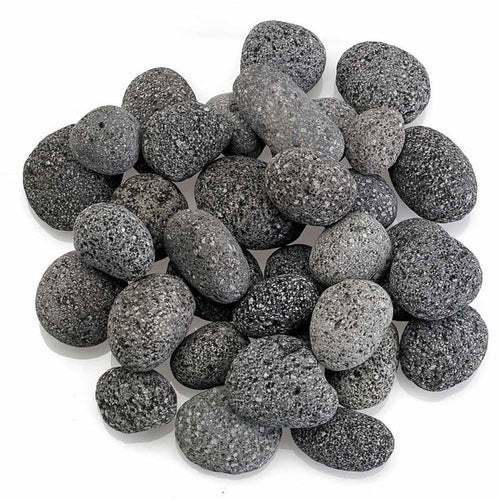 American Fire Glass Gray Lava Stone, 20 pounds, Small 1/2-1 Inch