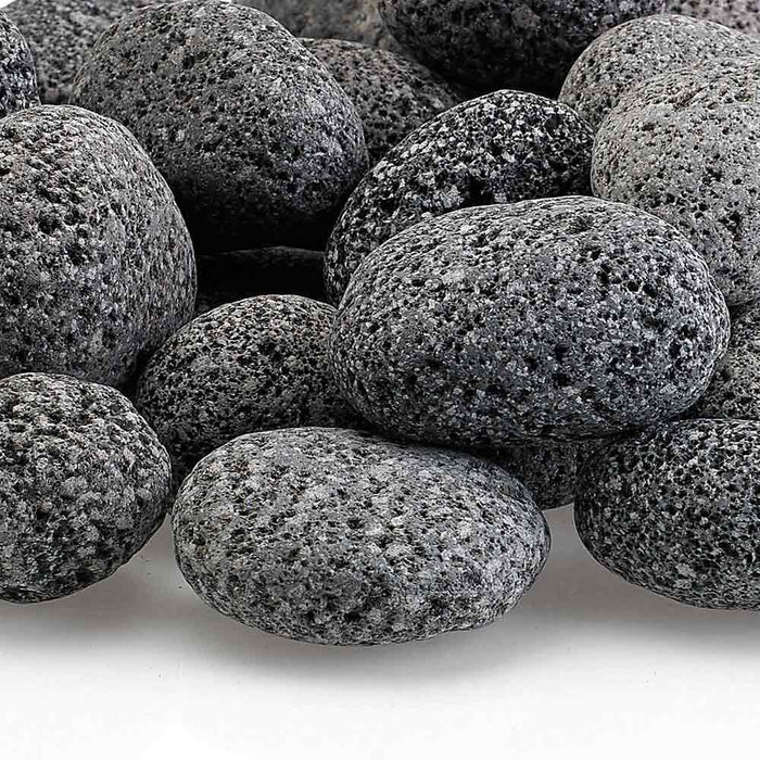 American Fire Glass Gray Lava Stone, 20 pounds, Small 1/2-1 Inch