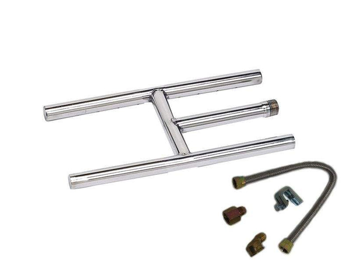 American Fire Glass Natural Gas Rectangular Fireplace H-Burner