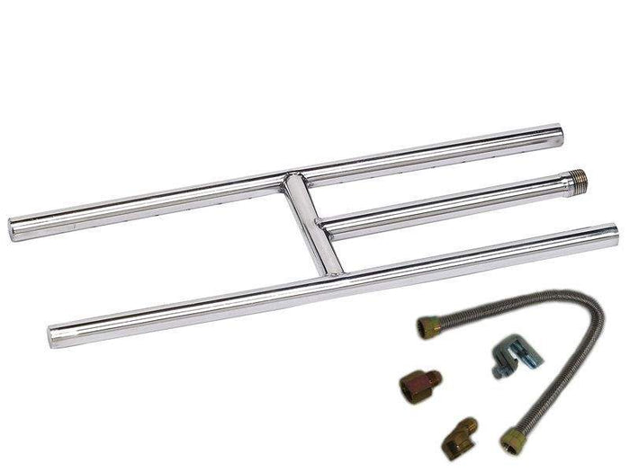 American Fire Glass Natural Gas Rectangular Fireplace H-Burner