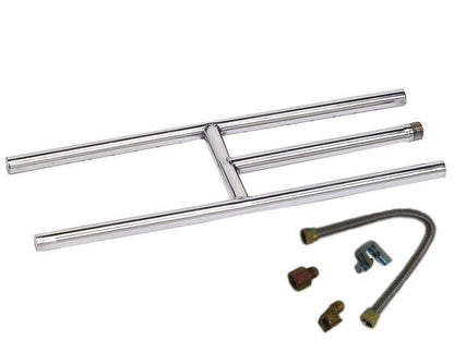 American Fire Glass Natural Gas Rectangular Fireplace H-Burner