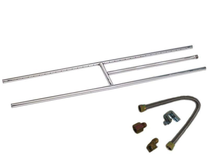 American Fire Glass Natural Gas Rectangular Fireplace H-Burner