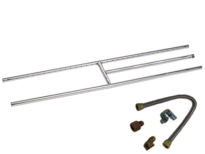American Fire Glass Natural Gas Rectangular Fireplace H-Burner
