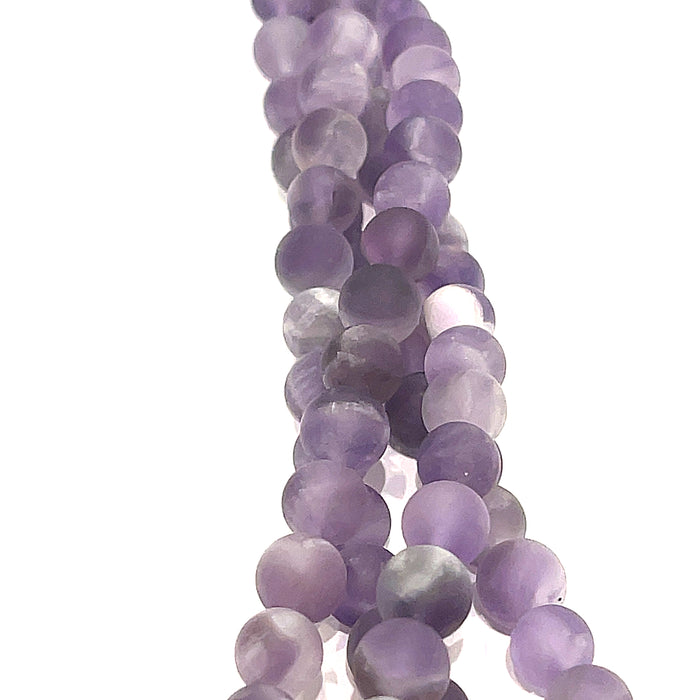 One 6mm Chevron Amethyst Matte 16'' gemstone strand